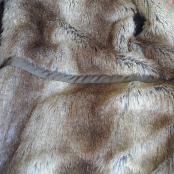 Zara Trafaluc Brown Winter Coat with Faux Fur Hood size-S - Picture 10 of 15